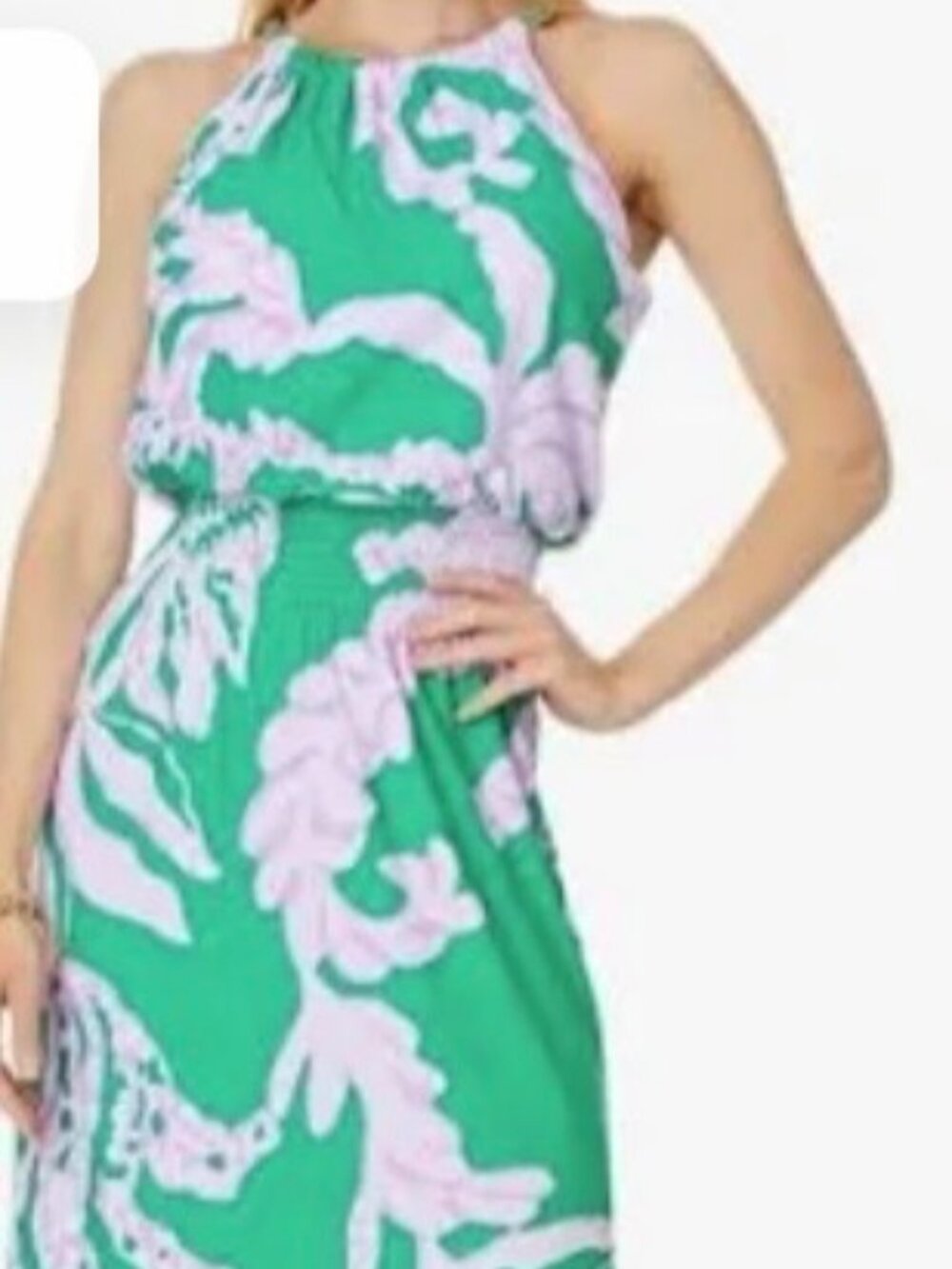 Lilly Pulitzer Women's Floral Maxi Dress, Green White, Size S - Picture 6 of 6